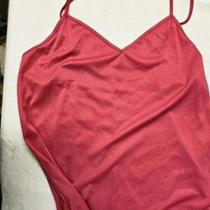 Hot Pink Satin Cami Top. Adjustable Straps